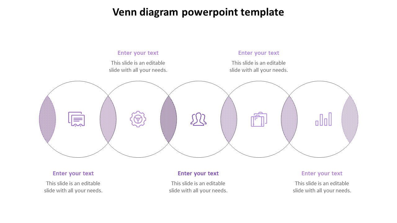 venn diagram powerpoint template-purple